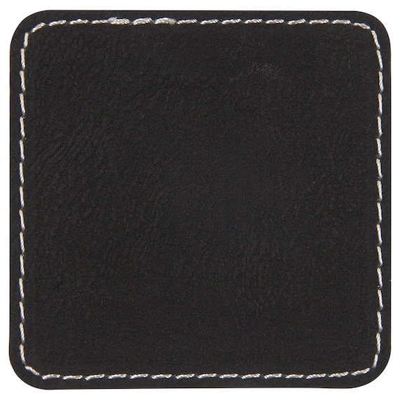 Blank Leatherette Hat Patch Rawhide/Black Set of 15 Adhesive