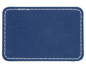  Rectangle Laserable Leatherette Patch with Adhesive