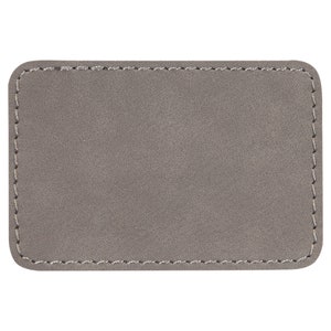Set van 10 blanco grijze laserbare kunstleren rechthoekige patch met lijm, hoedenpatch