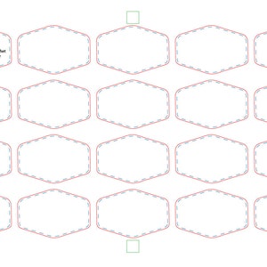 3&quot; x 2&quot; Leatherette Hexagon Patch Jig or Cut File Template, Digital File