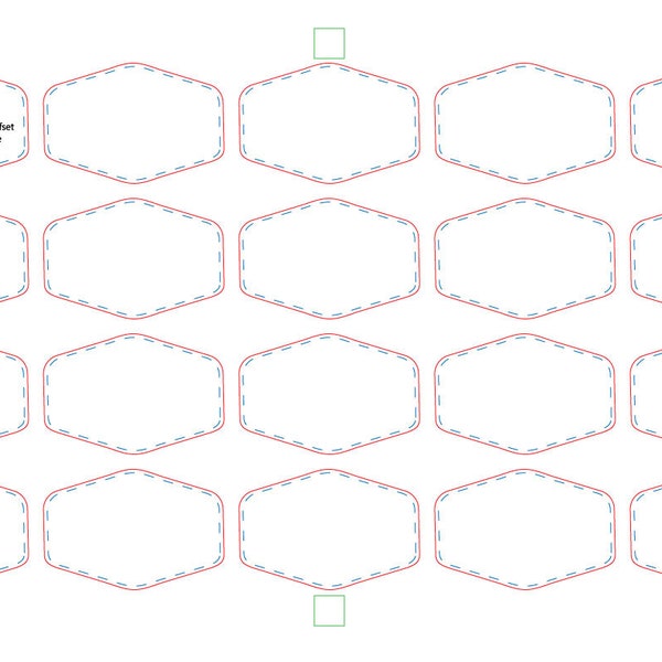 3" x 2" Leatherette Hexagon Patch Jig or Cut File