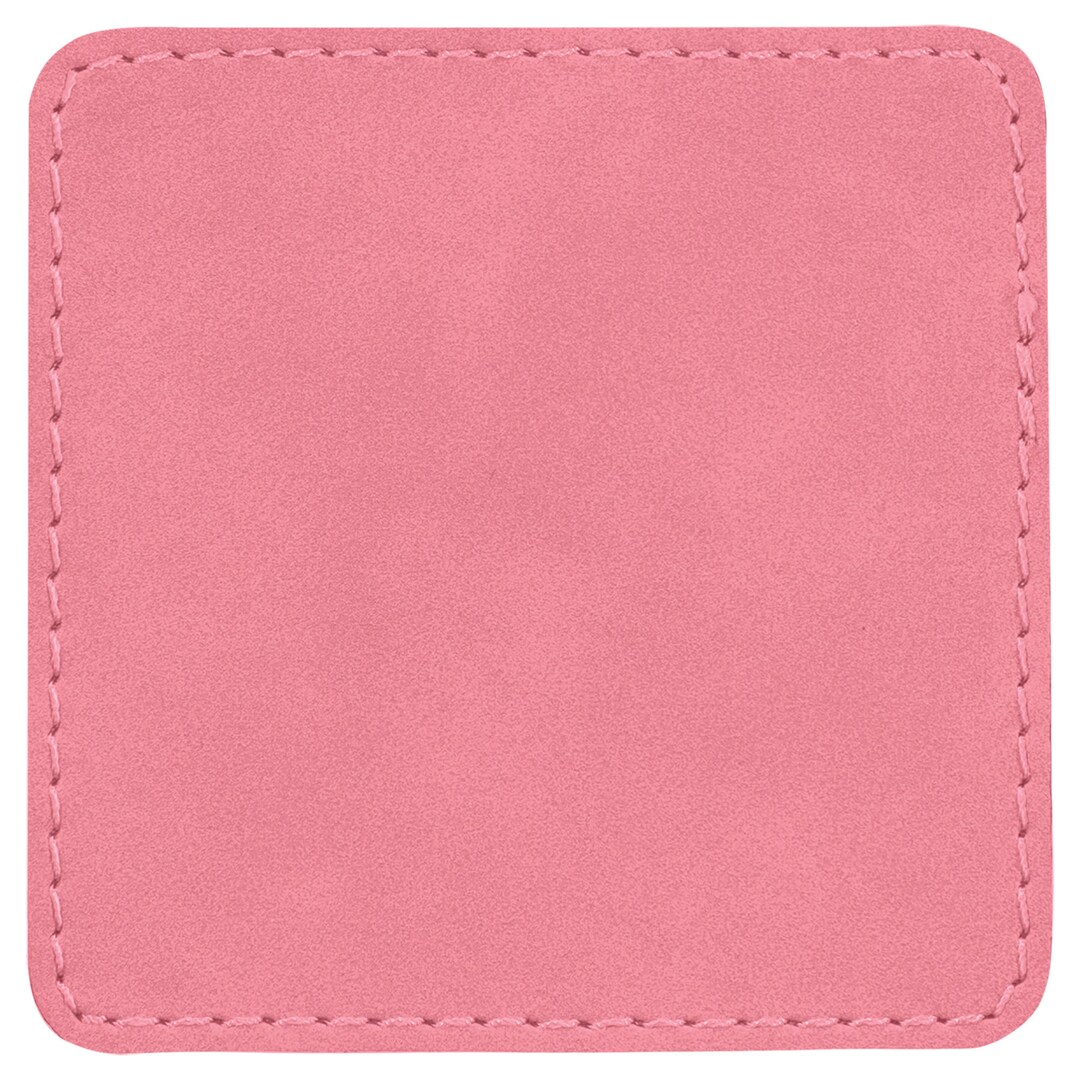 Set of 10 Blank Pink Laserable Leatherette Square Patch With Adhesive ...