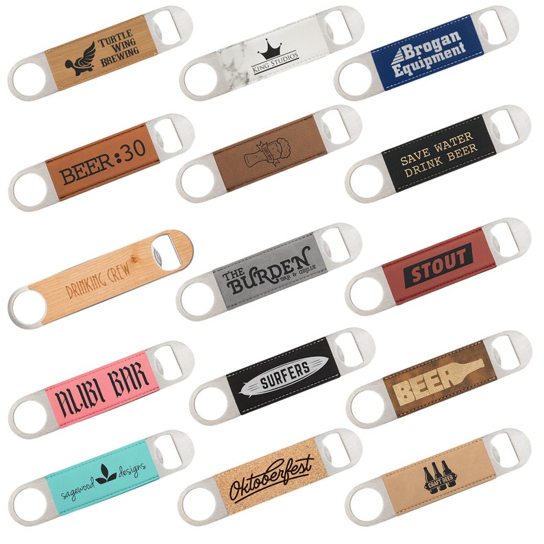Sample Set of Blank Laserable Leatherette Bottle Opener for engraving Sample Set includes all 15 colors