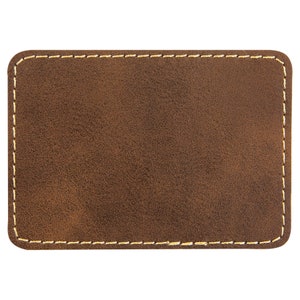 Set van 10 blanco rustieke laserbare kunstleren rechthoekige patch met lijm, hoedenpatch