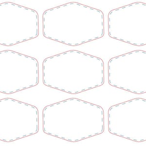 3.5&quot; x 2.5&quot; Leatherette Hexagon Patch Jig or Cut File Template, Digital File