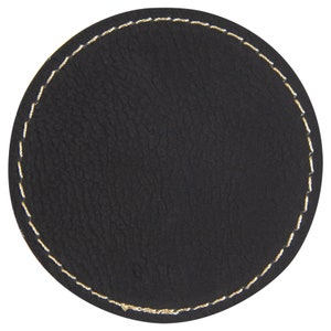 Set of 10 Blank Gold/Black, Black to Gold Laserable Leatherette Round Patch with Adhesive, Hat Patch