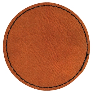 Set van 10 blanco, laserbare, ronde patch van ongelooide huid van kunstleer met zelfklevende patch, hoedenpatch