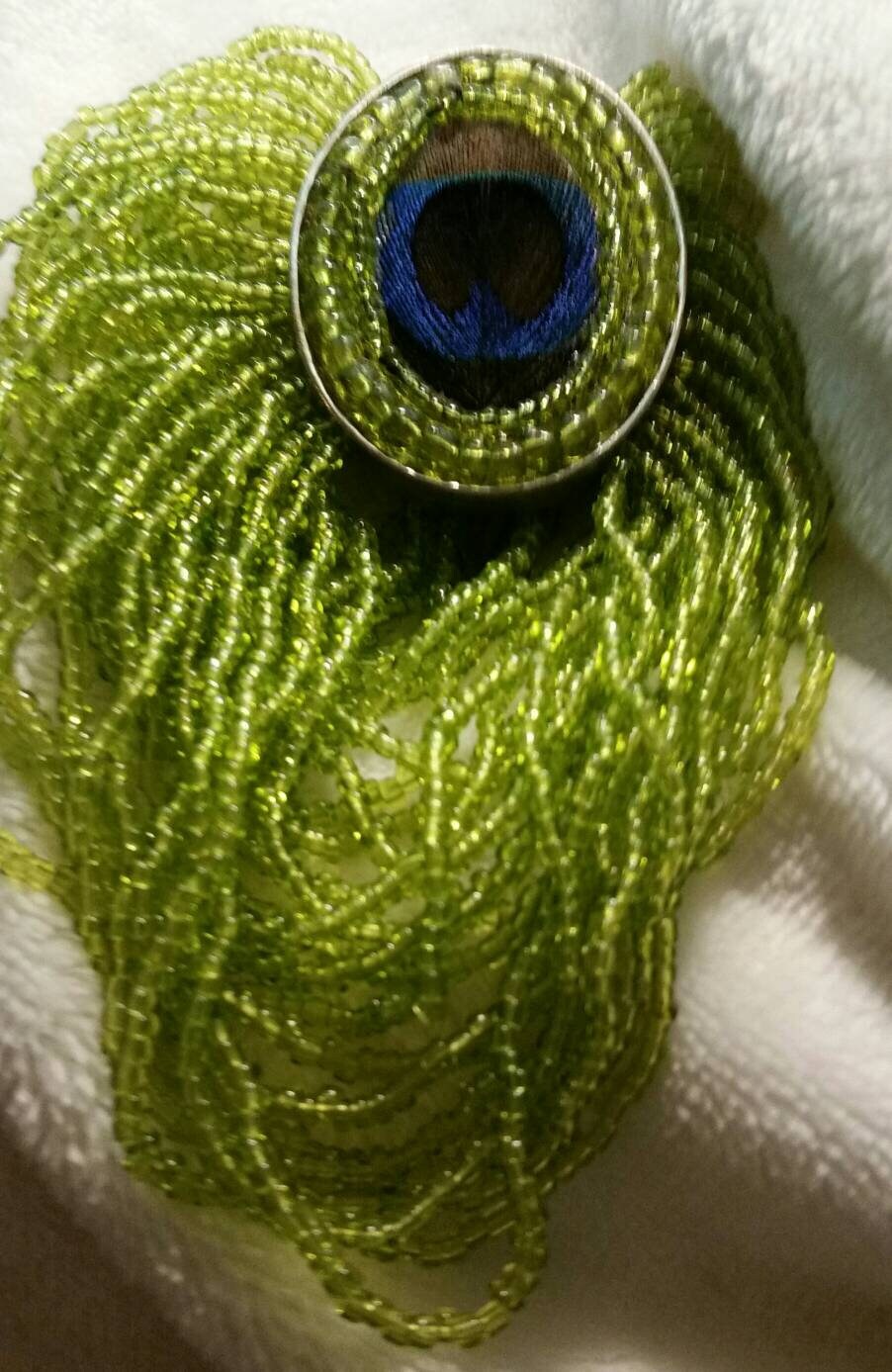 Vintage Costume Jewelry Green Stretch Bracelet With Large Oval Etsy