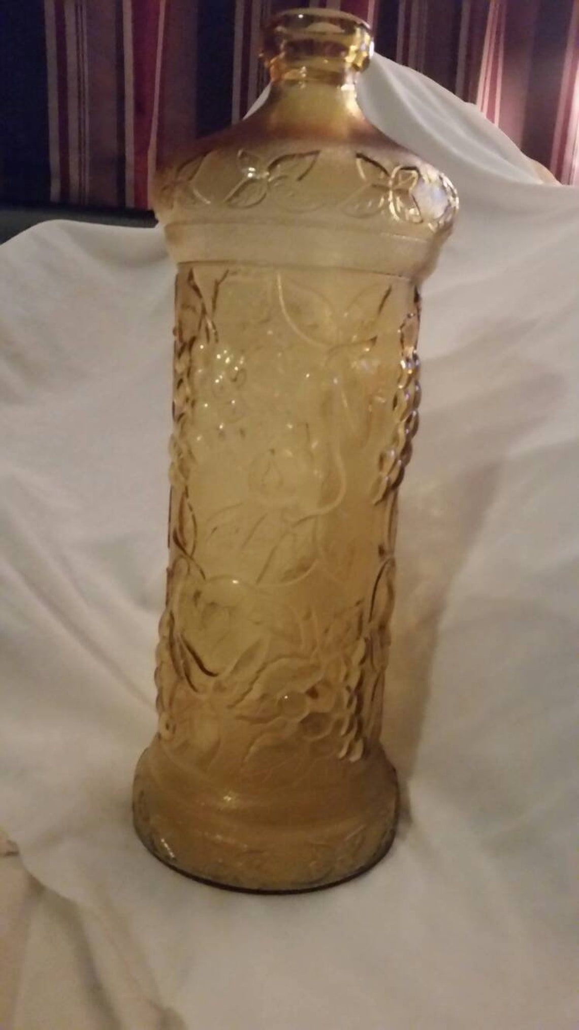 21 Vintage Italian Wine Decanter/vessel. Glass Amber Etsy