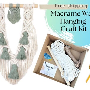 Makramee-Wandbehang, Bastelset, Materialien und PDF-Anleitung, Makramee-Muster und DIY-Kit, Geschenkbox für String Art-Tätigkeit, Anleitung für Anfänger