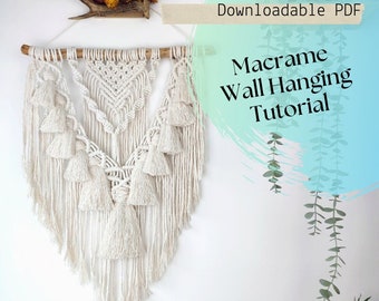 Macrame PDF PATTERN, Large Wall Hanging Tutorial, Digital Instruction, Instant Download, Simple big wall decor lesson, craft DIY Guide Gift