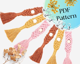 Macrame KEYCHAIN PDF Tutorial, Downloadable Digital  Instructions, Macrame Pattern for Beginners, Simple Keyring DIY Guide, Step by step