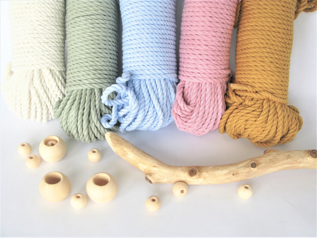 SET of Macrame Cotton Cord Bundles for Crafts, 3-ply 3 Strand Rope 3 ...