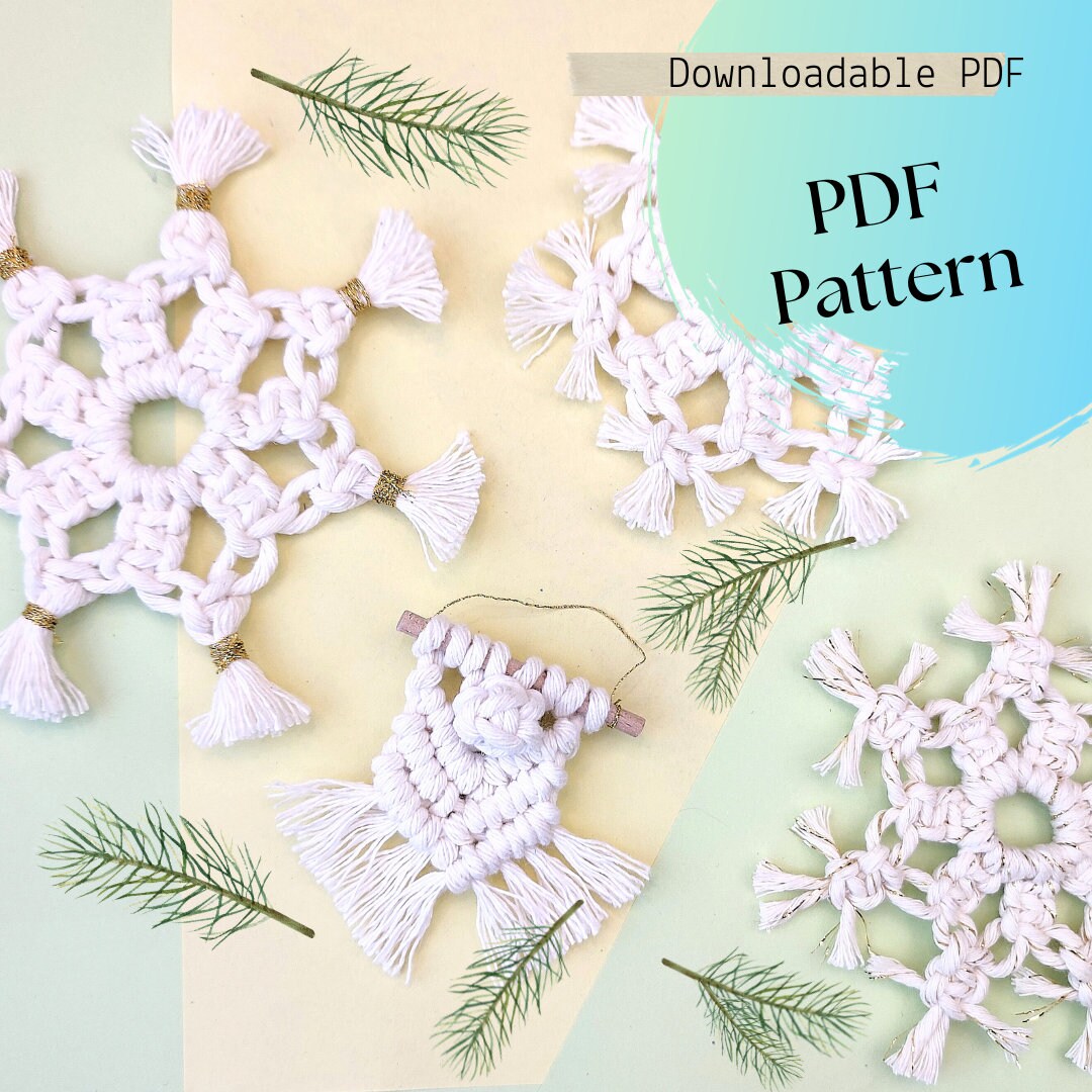 Macrame PATTERN, Snowflake PDF Tutorial, Christmas Ornament, Digital ...