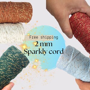 Filo Di Cotone Con Filo Oro 100m - Spago Regalo 2mm Naturale Per Packaging - Foto 3