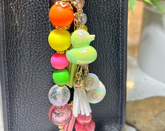 Ducks Key Chain Purse Charm, Bag Charms, Stocking Stuffer Colorful Off Road Jeep-style Purse Charm, Rubber Duck Style Duck Charms Keychain
