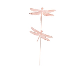 Copper Dragonfly Garden Stake (2 dragonflies)