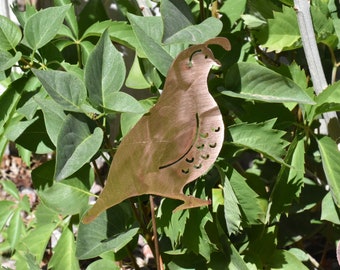 Copper Quail Garden Stake