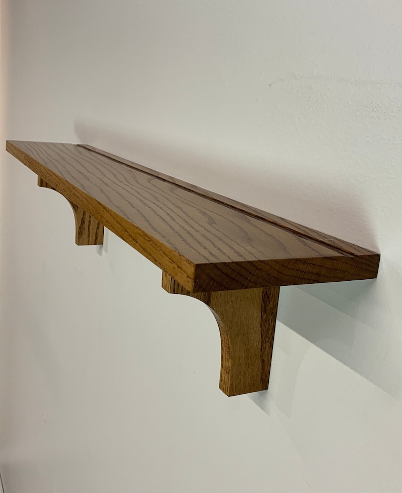Solid Oak Wall Shelf 36 Wide Mission Arts and Crafts Etsy