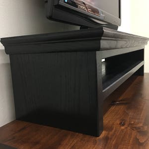 LED TV  Riser Stand Entertainment Center Storage Space Saver LCD Traditional Oak