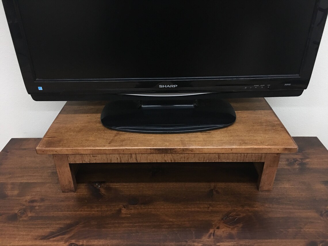 LED TV Riser Stand in Maple Hardwood Made in the USA Etsy