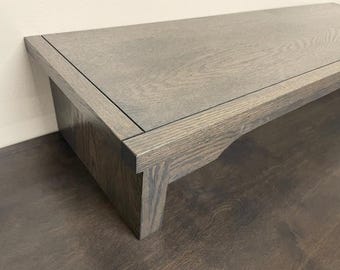 LED LCD TV Riser Stand Mission Oak Entertainment Center Storage