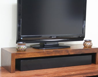 Birch Wood TV Riser Stand: Modern Media Console