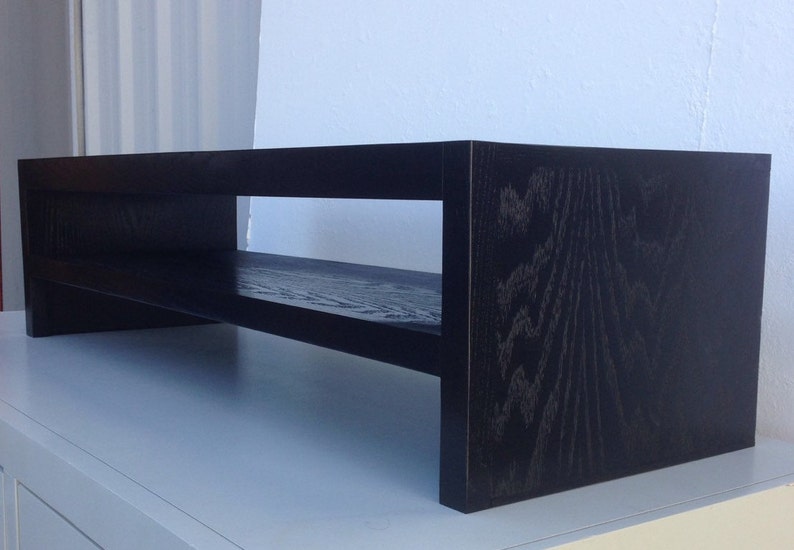 LED TV Riser Stand Entertainment Center Organizer Modern Oak Etsy