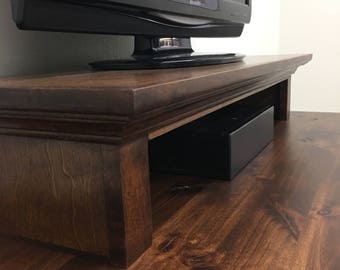 LED TV Riser Stand in Alder With Crown Molding New Colors!