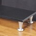 LED LCD TV Riser Stand Space Saver Solid Oak Silver Metal Pillar Legs ...