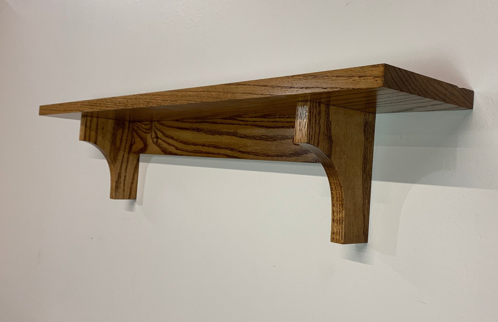 Solid Oak Wall Shelf 36 Wide Mission Arts and Crafts Etsy