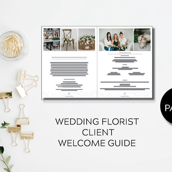 SAMPLE Wedding + Event Florist Client Welcome Guide - Instant Download - PDF