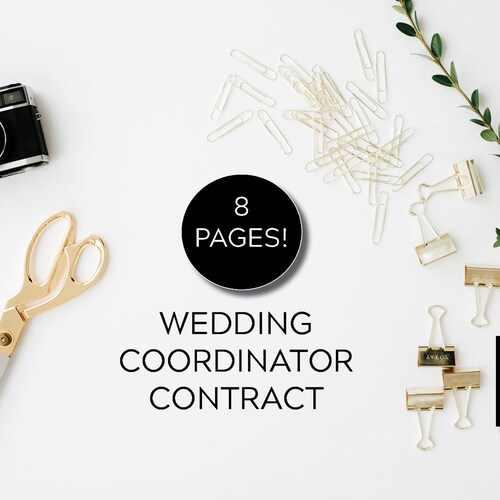 Wedding Day of Coordinator Contract Template Digital Etsy