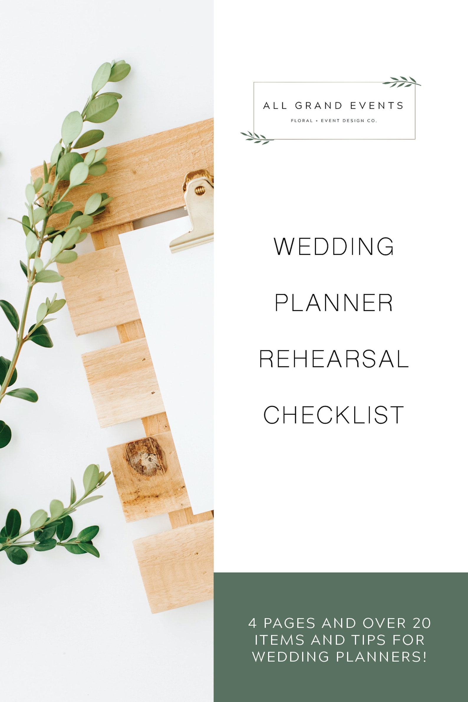 Wedding Planner Rehearsal Checklist - PDF - INSTANT DOWNLOAD - Etsy