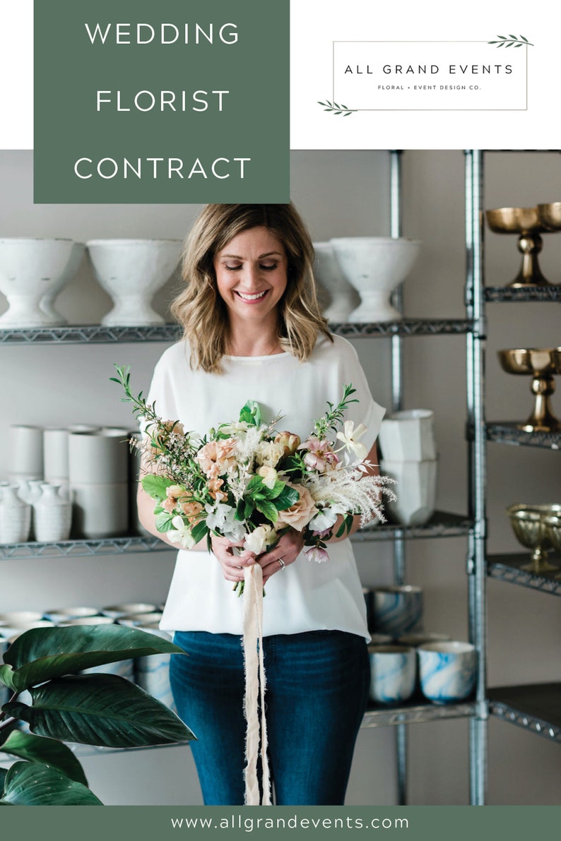 Wedding and Event Florist Contract SAMPLE PDF Digital Etsy