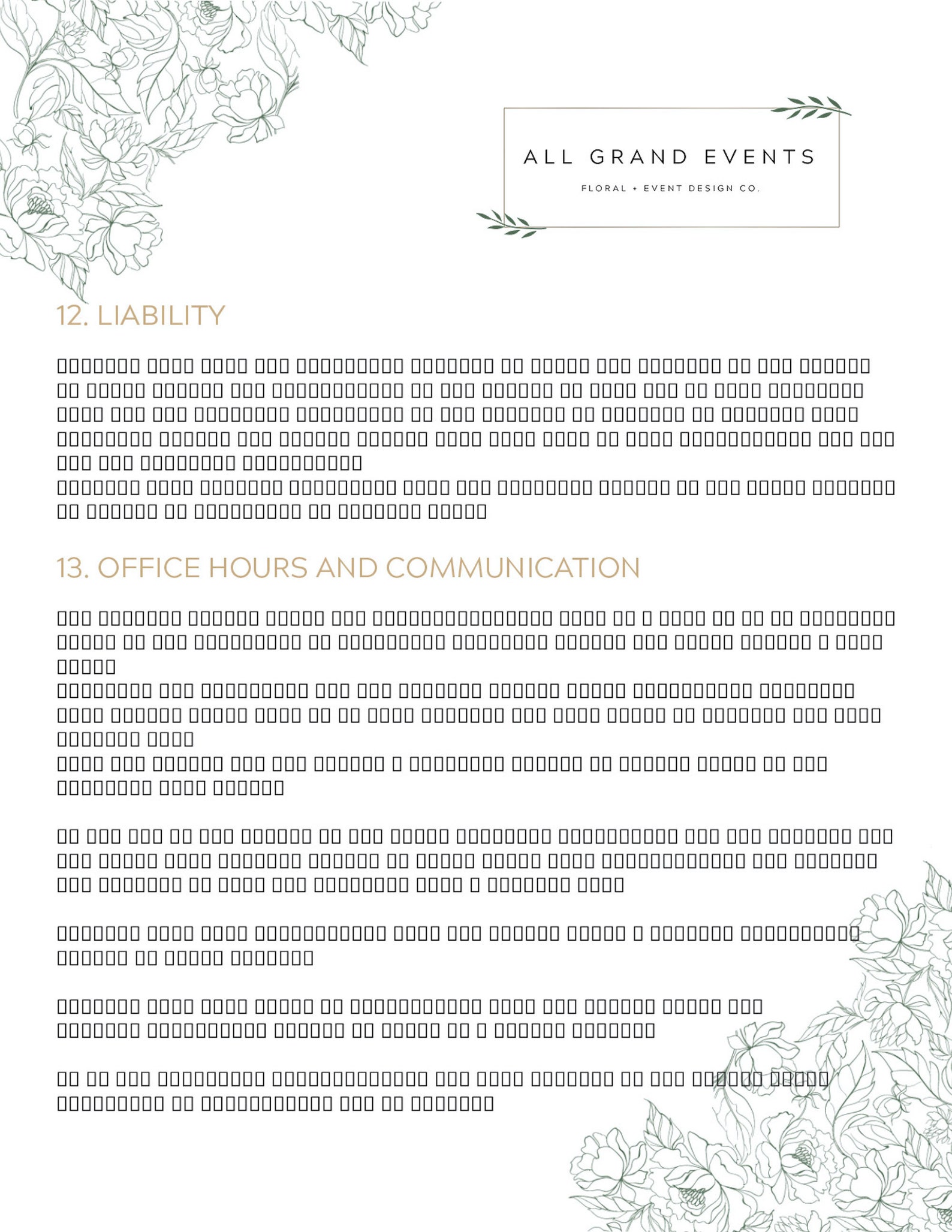 Wedding Day Of Coordinator Contract Template SAMPLE PDF Etsy