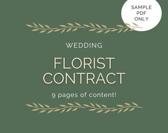 Wedding and Event Florist Contract SAMPLE PDF - Digital Download