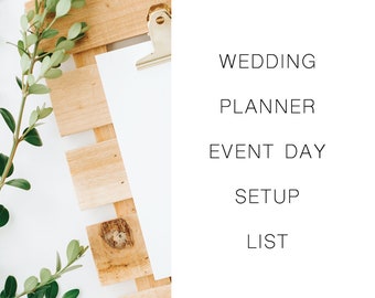 Wedding Planner Event Day Setup List - PDF - SAMPLE - INSTANT