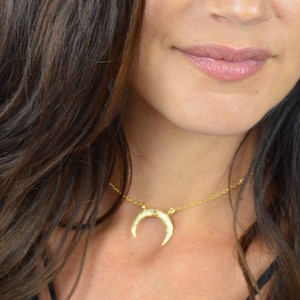 Moon Gemstone Necklace || Gold Moon Gemstone Necklace || 14k Gold Filled