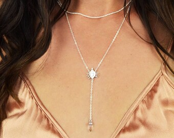 Seven Sorrows Lariat Necklace || 14k Gold Filled Y Necklace || Sterling Silver Y Necklace || Seven Sorrows Necklace || Lariat Necklace