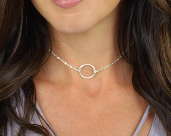 Sterling Silver Circle Choker