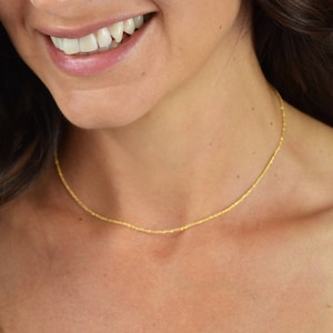Gold Vermeil Diamond Cut Rope Choker