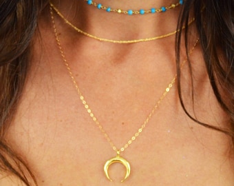Gold Filled Crescent Moon Necklace