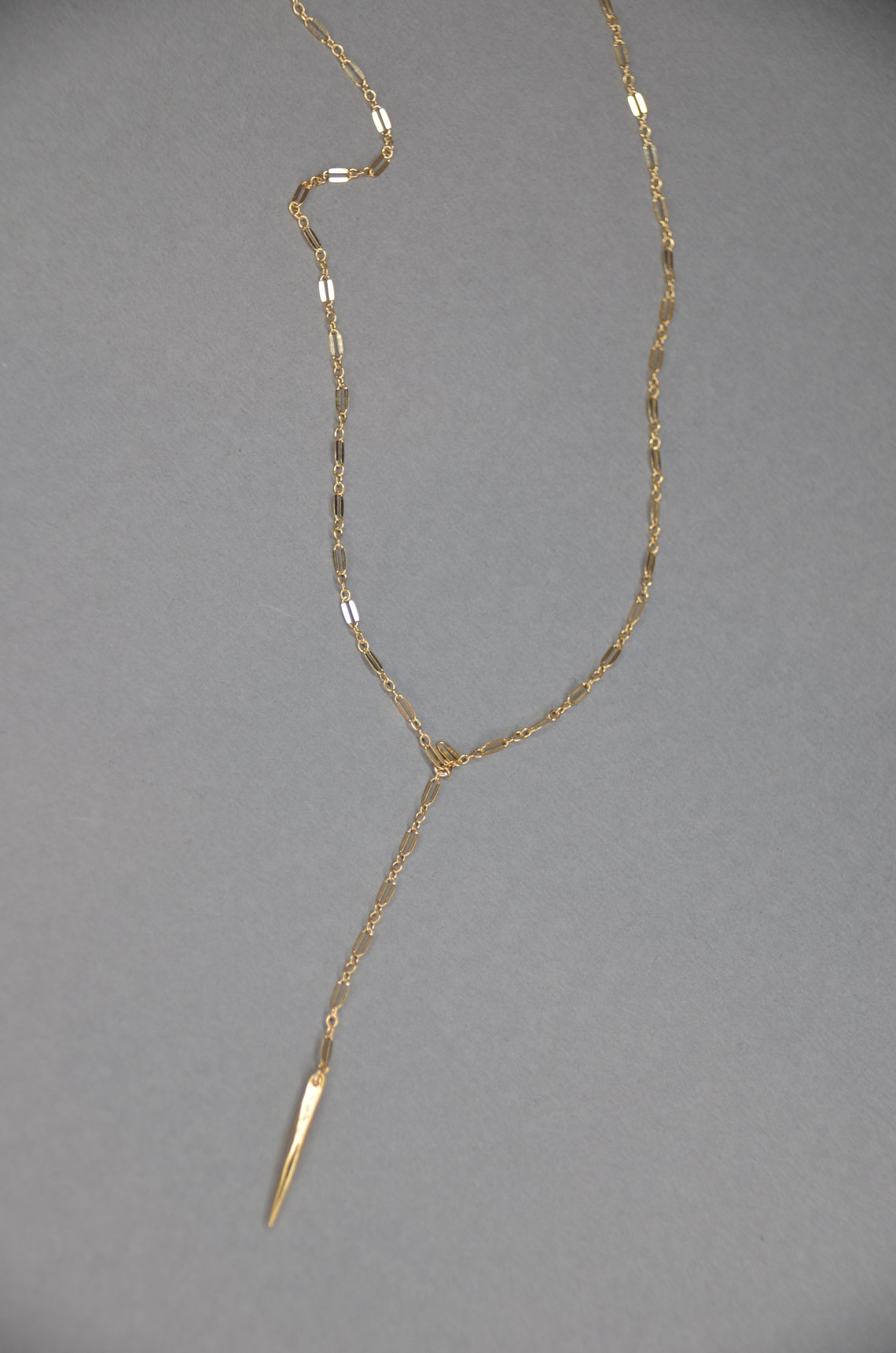14k Gold Filled Lariat Necklace Y Necklace Lariat Necklace Etsy