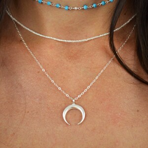 Sterling Silver Crescent Moon Necklace || 14k Gold Filled Crescent Moon Necklace