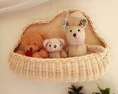 Cloud-shaped Rattan Wall Basket Hanging Basket Toy Storage Handwoven
