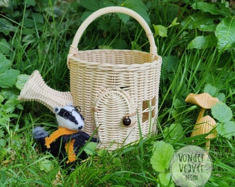 NEW! - Rattan/Wicker Watering Can House | Fairy House | Gardening | WonderWeaver Design | Handmade | Limited Edition