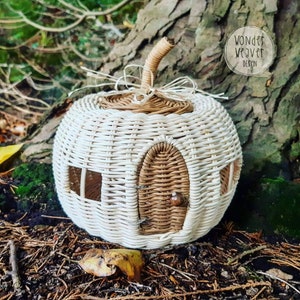 Rattan/Wicker Pumpkin House Fairy House Pumpkin WonderWeaver Design Handmade Hand-dyed Limited Edition image 2