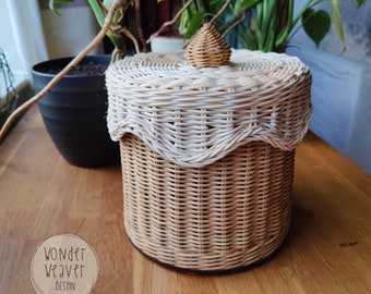 Rattan Wicker Chocolate Cake Basket | Tall | Birthday Cake | Storage Basket | WonderWeaver Design | Handmade | Hand-dyed | Limited Edition