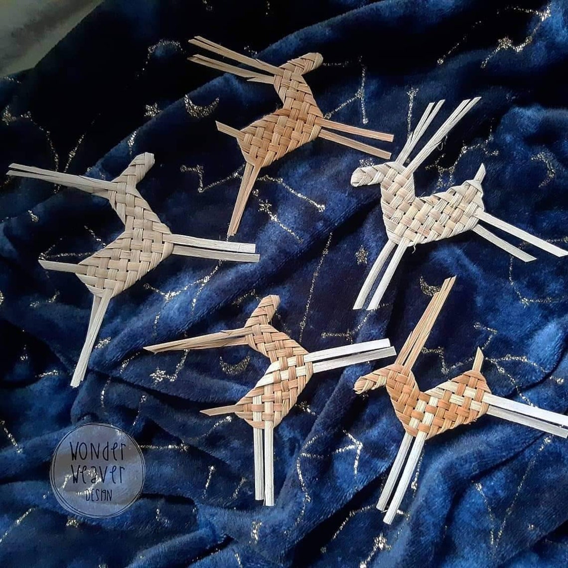 Christmas Ornament Reindeer Stag Rattan/Wicker Decoration Etsy